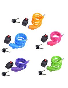 Antifurt Cablu Spiralat, Inchidere Cheie, 12x1000mm + Suport