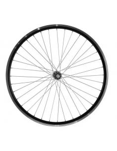 Roata 20 Spate, Janta Dubla Aluminiu (MTB, 36H, 14G), Ax cu piulite, Negru