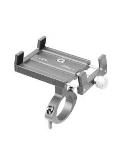 Suport Telefon pentru Bicicleta, Aluminiu, 55-100 mm, Gri